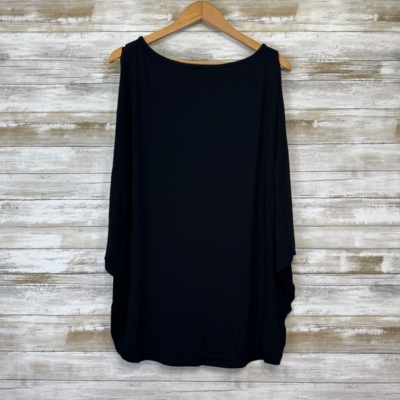 Eileen Fisher Women’s Black Short Sleeve Shirt Blouse size Large - Picture 7 of 7